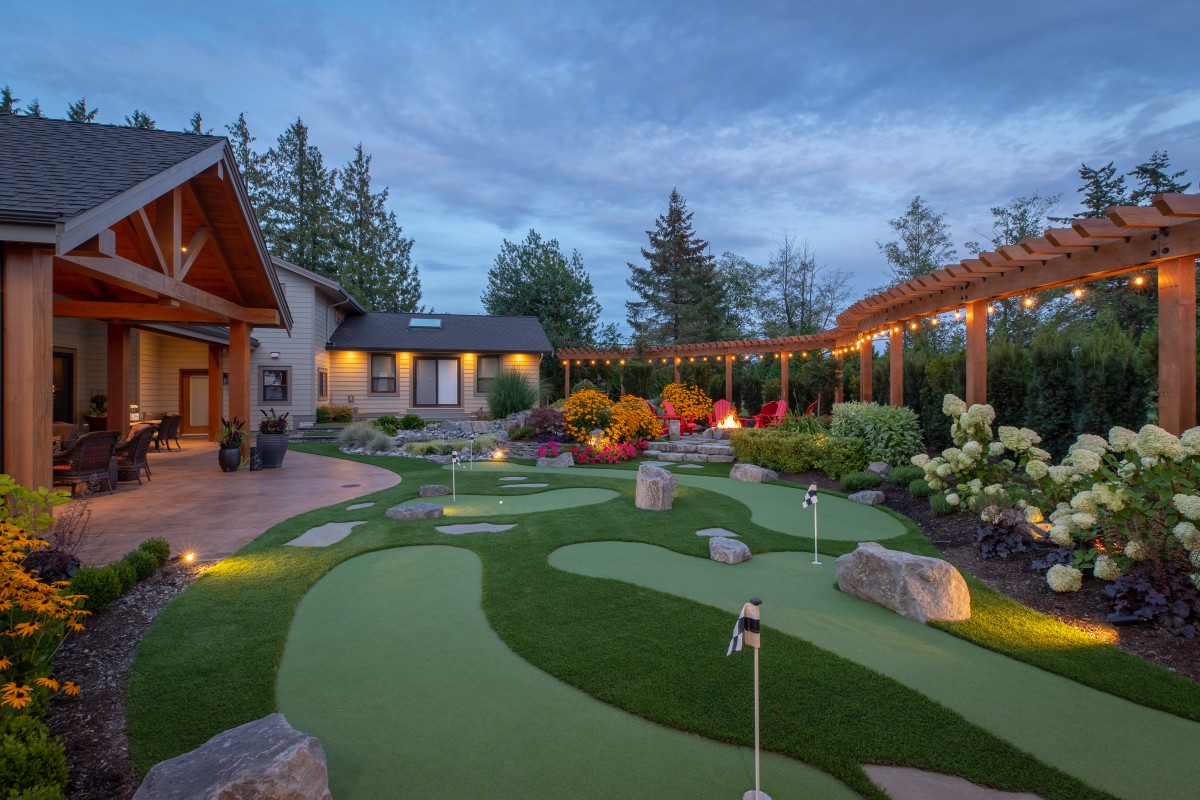 We hear stories quite often of how this family has found different and creative ways to use the mini-putt course, and who holds the lowest score in the family!